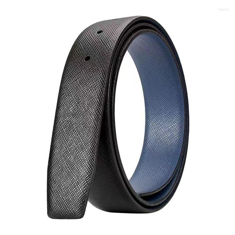 

Belts Buckle Free 3.4cm Luxury Designer Brand Original Belt Genuine Leather Two-sided Cowhide, Black