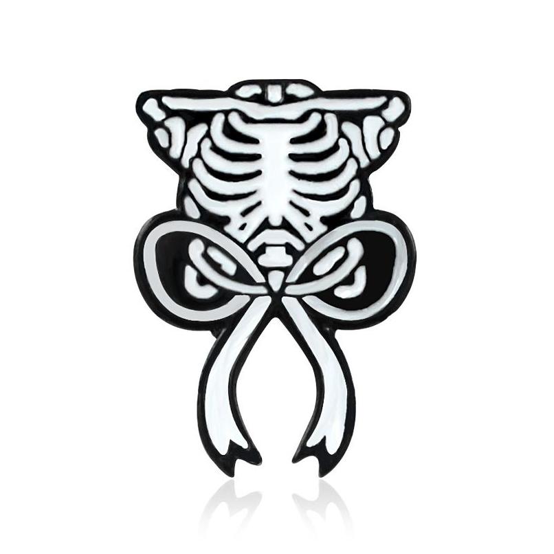 

Pins Brooches White Skl Rrib Cage Brooches For Men Creative Bowtie Cartoon Halloween Alloy Enamel Badge Jewelry Gift Bag Accessorie Dhd7Z