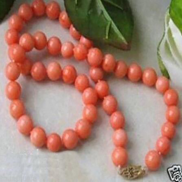 

Beautiful Jewellery 6--7mm pink coral beads Charming necklace 18inch