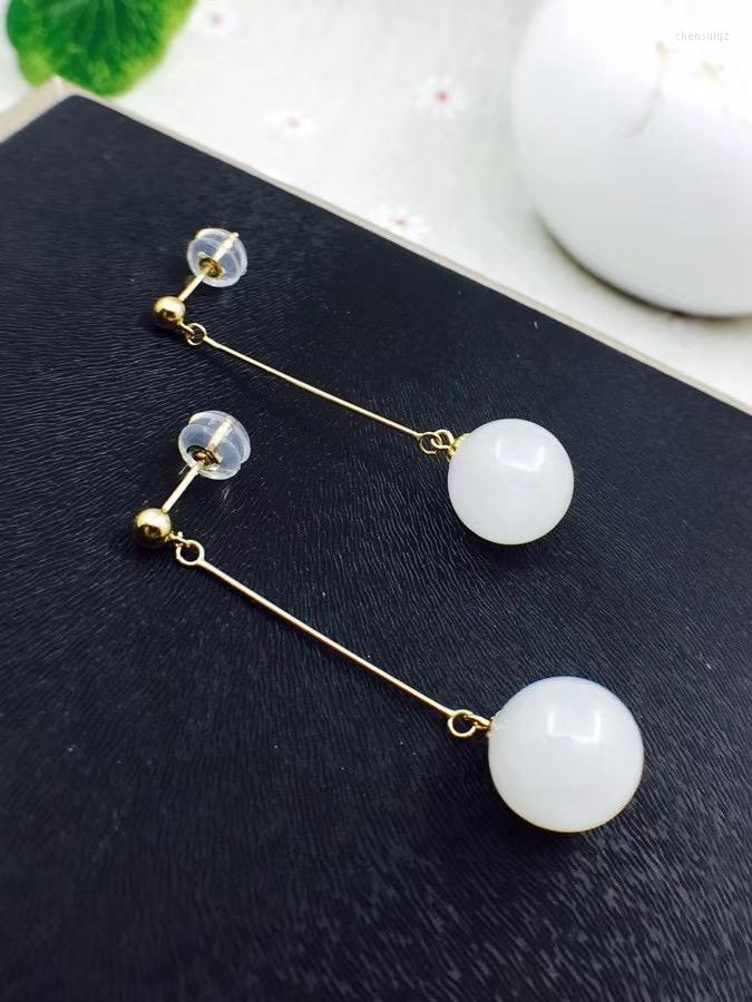 

Stud Earrings Party Top Sale Elegant Gift Jade Earring 925 Sterling Silver Fahshion Natural And Real