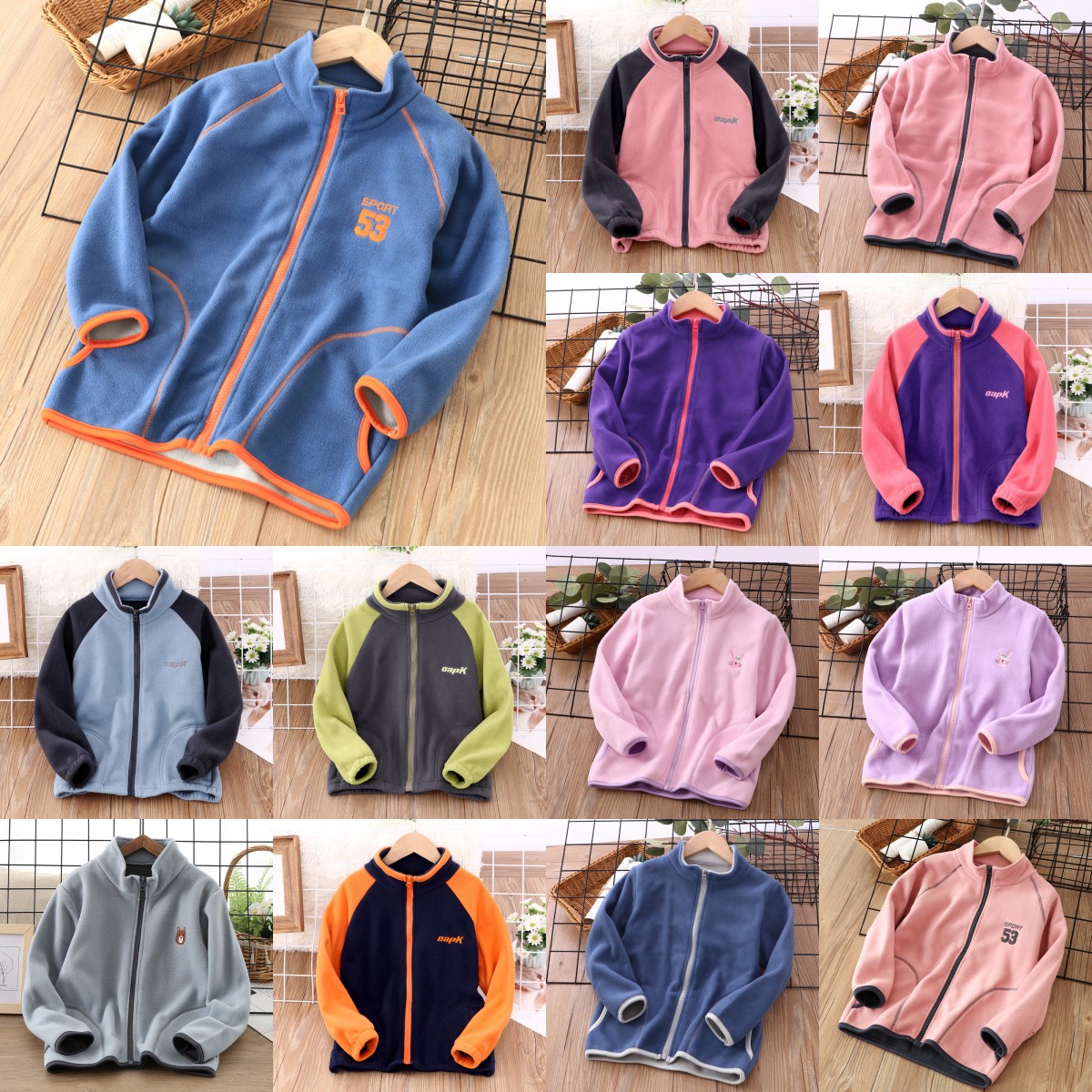

Kids Coats Designer Winter Polar Fleece Girls Jackets School Kids Boys Child Clothing stands Baby Children Spring Autumn Outerwear 110-160 Purple Pink Blue Red, 13