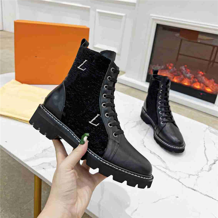 

Fashion Design Boots Louiseity Women High Heel Knight Martin Leather Wool Winter Warm Wedding Party Casual Flat Shoes Viutonity 06-01