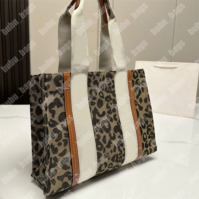 

Womens Designer Tote Bag Luxury Woody Handbags Fashion Canvas Totes Bags Mens Casual Shopping Bag Lady Leopard Print Shoulder Bags, C1