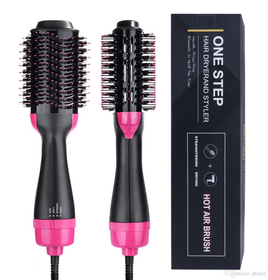 

One Step Hair Dryer and Styler Hair Dryer Brush 3 in 1 Air Brush Negative Ion Hair Dryer Straightener Curler 10pcs DHL1716275