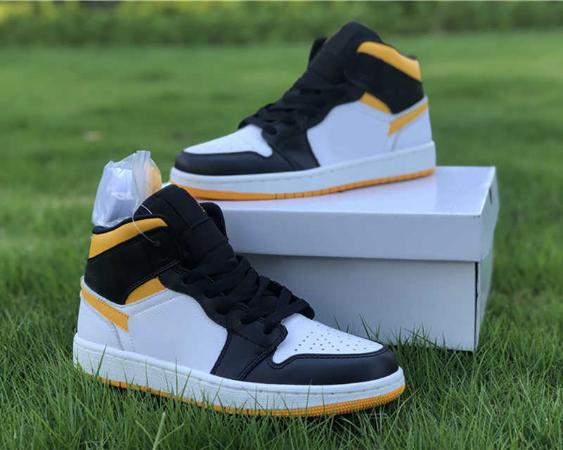 

Shoes High Jumpman Women's Basketball Men's 1 S black yellow Outdoor Sports Sneaker, #1