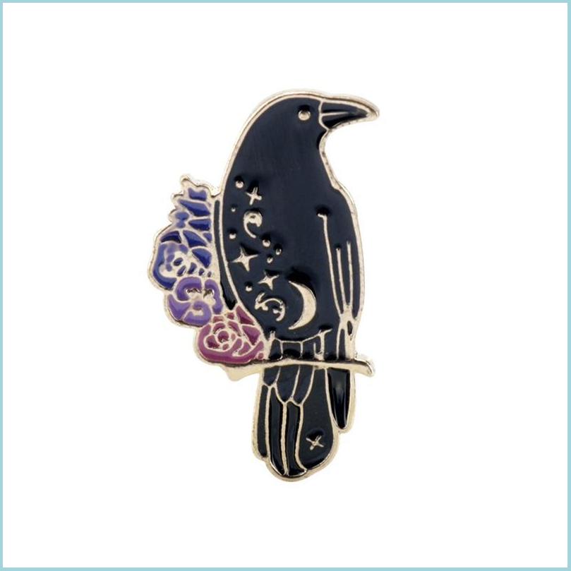 

Pins Brooches Enamel Brooch Pins Cartoon Raven Goth Witchy Six Of Crows Badge Metal Animal Brooches Pin Jewelry 1499 E3 Drop Dhgarden Dhhxj