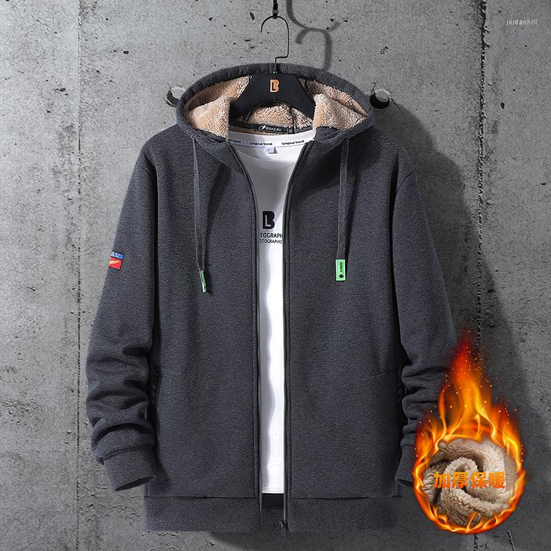 

Men's Jackets For Men Zipper Hoodies Coats Warm Fleece Winter Men's Clothing Windbreak Bomber Jacket 8xl Fashion Oversize Overcoat, Black