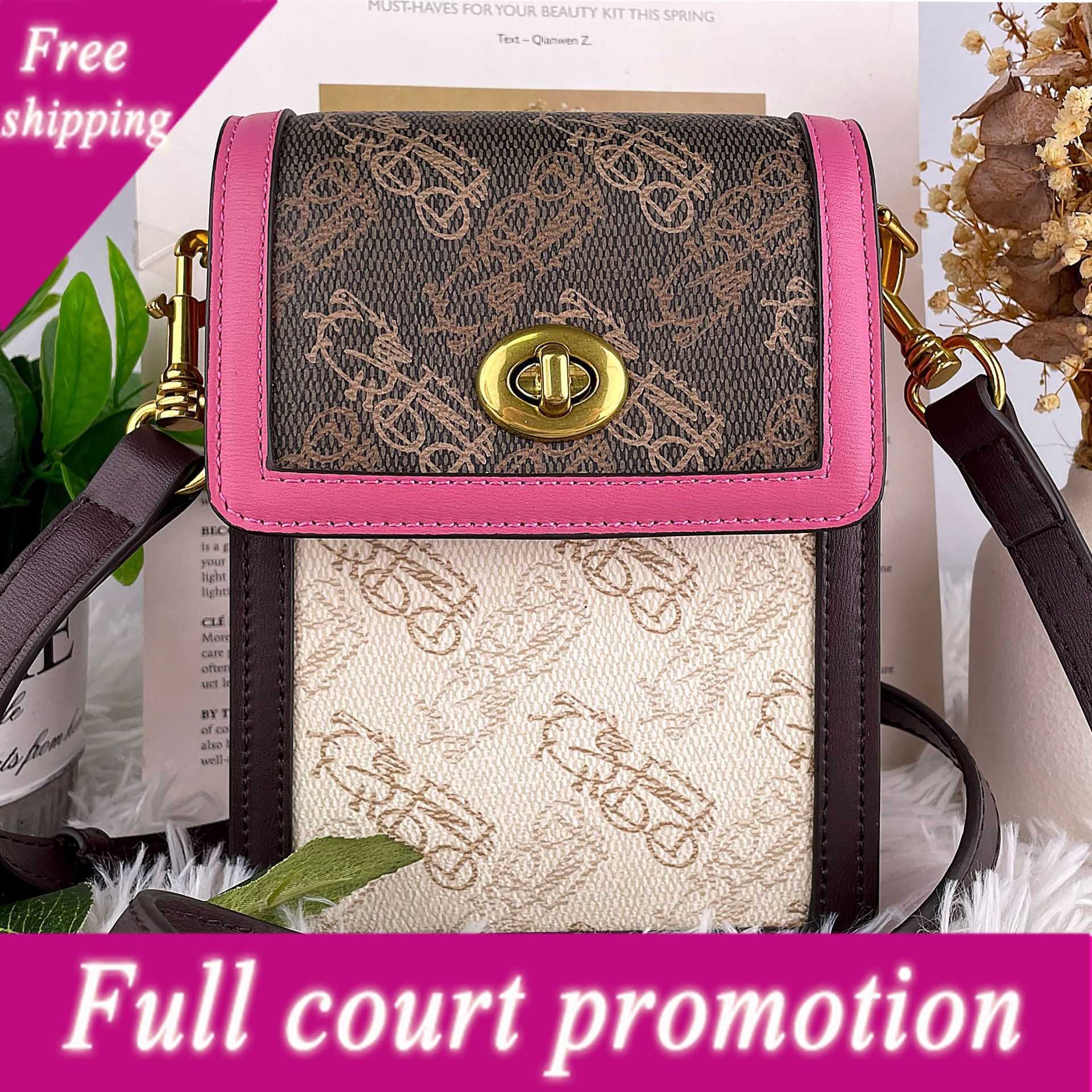 

Luxury Designer Bags Hong Kong Mobile Bag Advanced Color Contrast Mini 2022 New Small Dign Msenger Bag, Coffee white