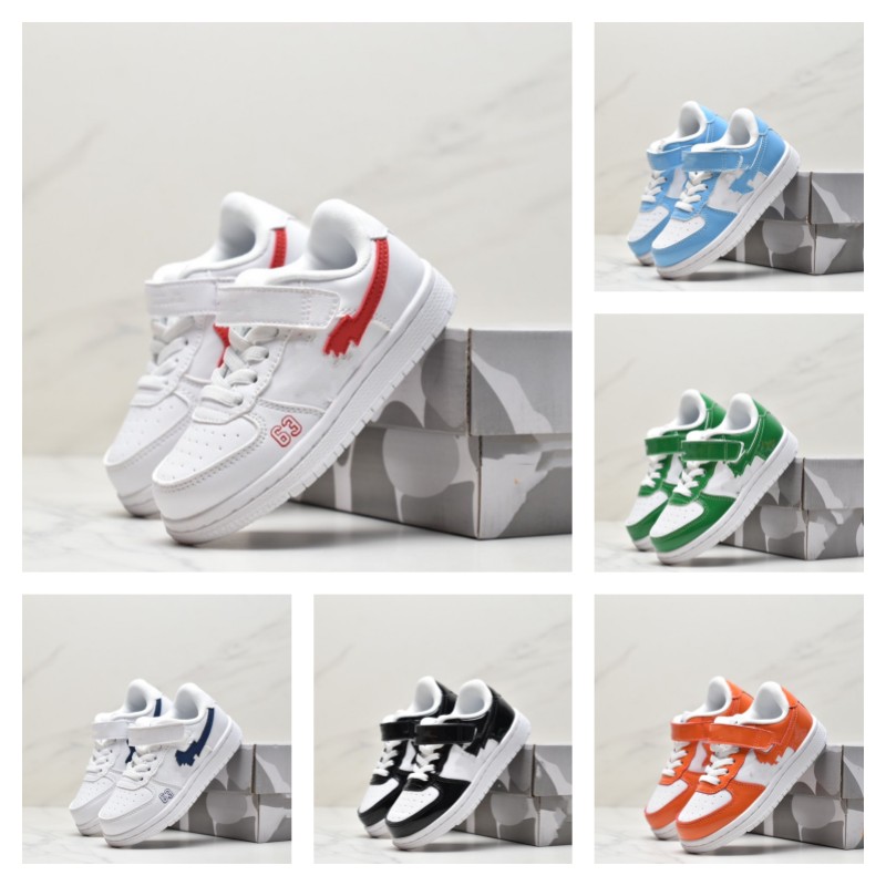 

kids children Bapestas skateboard shoes Baped boys girls Designer Casual Shoes Platform Sneakers BATHING Sk8 Sta stars youth sneaker Black White students Trainer, Donot choose
