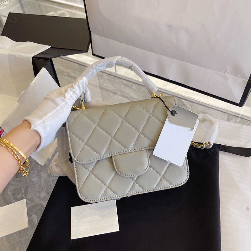 

2022 Top Quality Classic Flap Clutches Fashion Bags Designers Bags Women's Luxury Designer Bag Caviar Quilt Leather Shoulder Chains Wallets, Grey