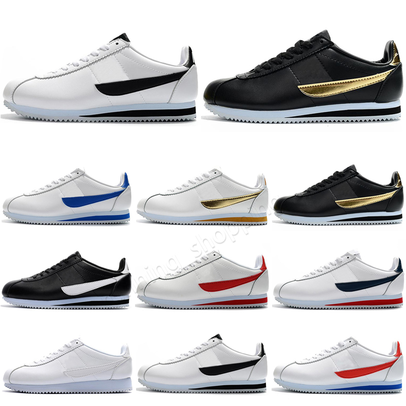

Fashion Classic White Varsity Red Casual Shoes Basic Black Blue Lightweight Run Chaussures Cortezs Leather Outdoor sneakers SIZE 36-46, Color 4