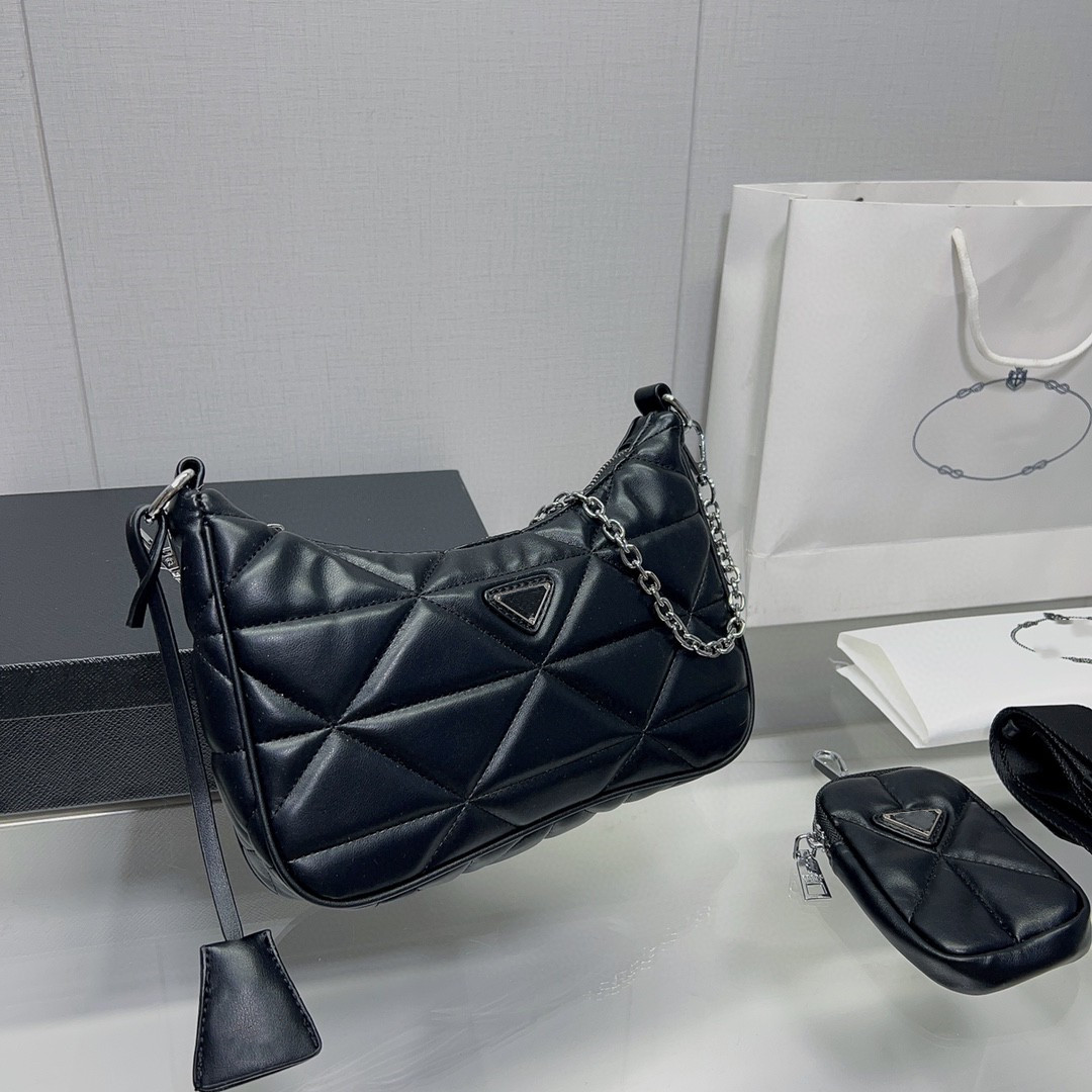 

Designer Shoulder Bag 2pcs/set Women Phone Purse Luxurys Crossbody Bags Lady Messenger Purse Fashion Packs Factory Wholesales Female Pocket two colors, Black