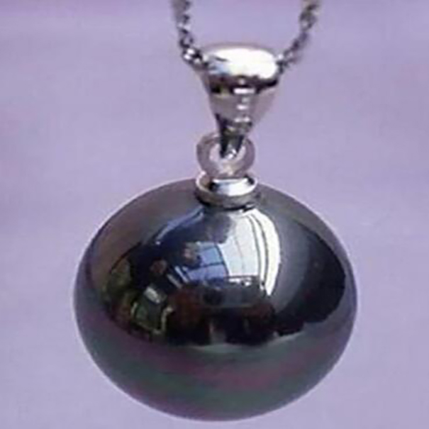 

Stunning Jewellery 16mm Black shell pearl pendant necklace