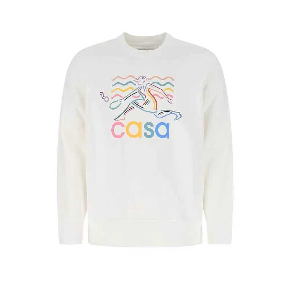 

Casablanca Table Tennis Sweatshirts Men Designer Pullover Hoodie Rainbow Sicilian Crew Neck Hawaiian Long Sleeve Sweatshirt Sweater, White