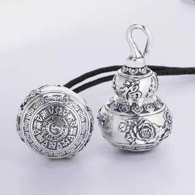 

Chains National Trend Style Peony Gourd Pendant Men's Retro Gossip Necklace Hollow Open Couple Jewelry Accessories