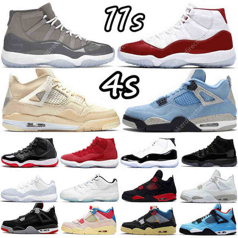 

Basketball Shoes Sneakers Cherry Cool Grey Concord University Blue Fire Red Oreo Bred Black Cat White 2022 Sail 4 4S Mens 11 11S, 38