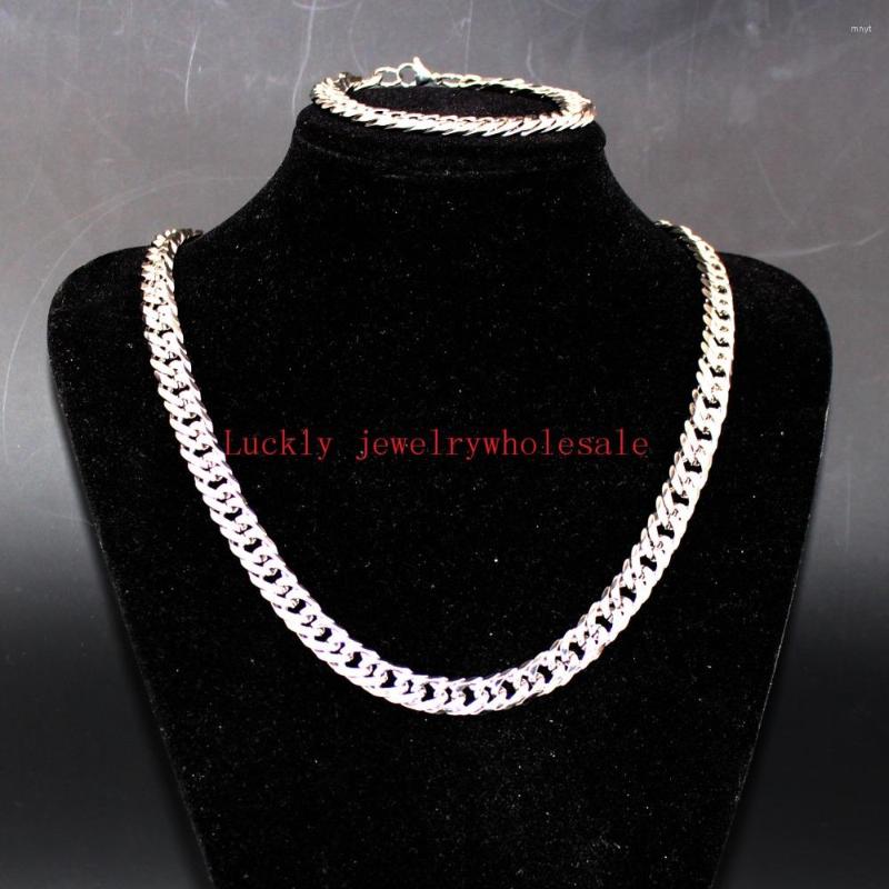 

Necklace Earrings Set High Polished Men's Stainless Steel Jewlery Miami Link Chain & Bracelet 12mm Wide, Picture shown