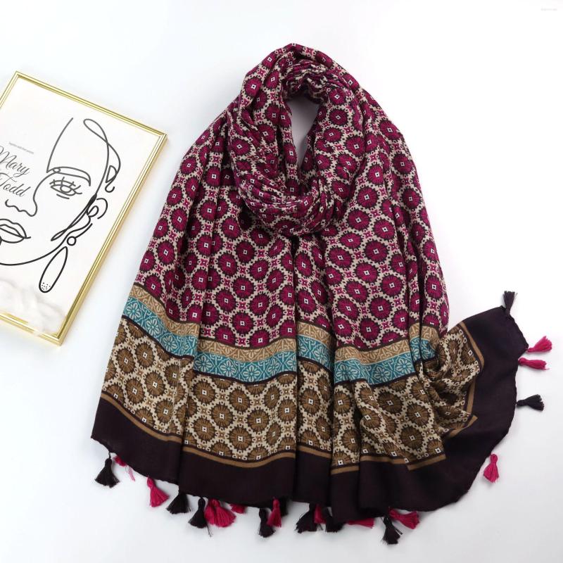 

Scarves Accessories Geometric Scarf Fashionable Womens Polyester Head Wrap Oversized Ethnic Aztec Tribal Ripples Print Shawls