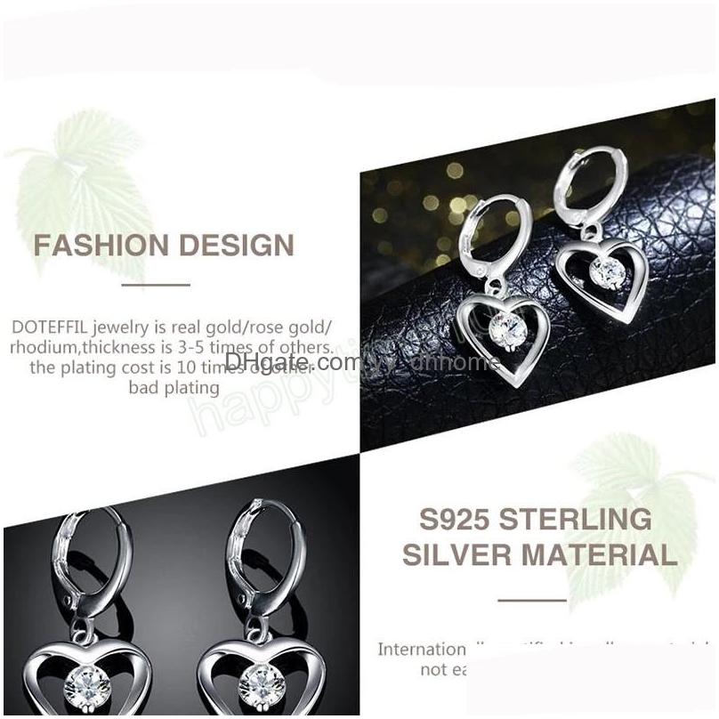 

Dangle Chandelier 925 Sterling Sier Heartshaped Zircon Dangle Earrings Charm Women Jewelry Fashion Wedding Engagement Party Gift D Dhf6L