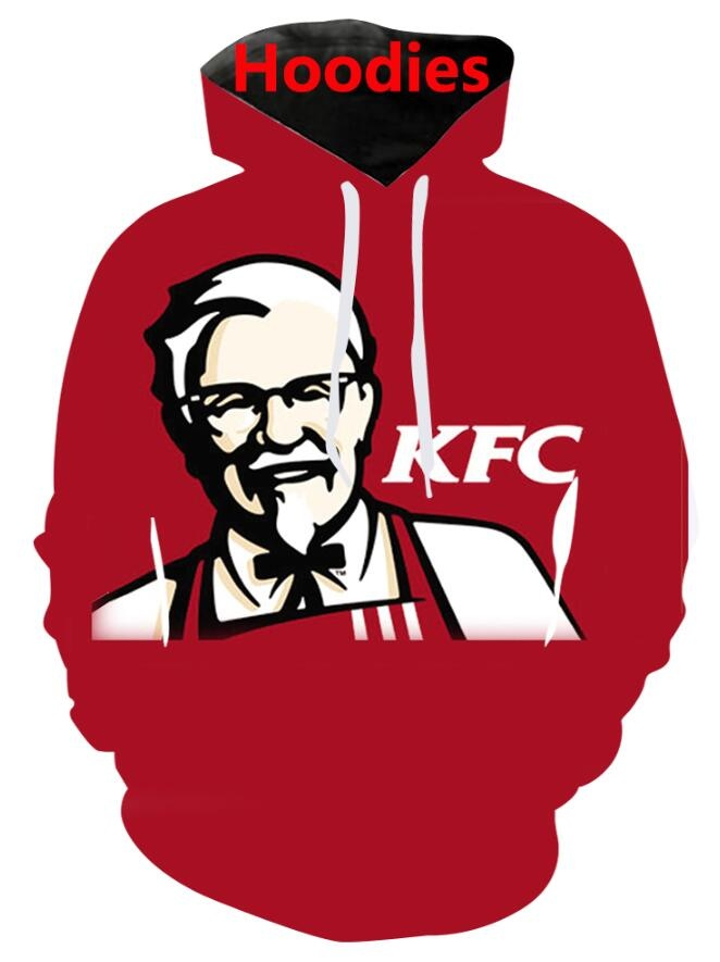 

Hip Hop Sportwear Punk Casual Loose Track Pants Autumn Men Cool Print KFC 3d Hoodies, Color of picture