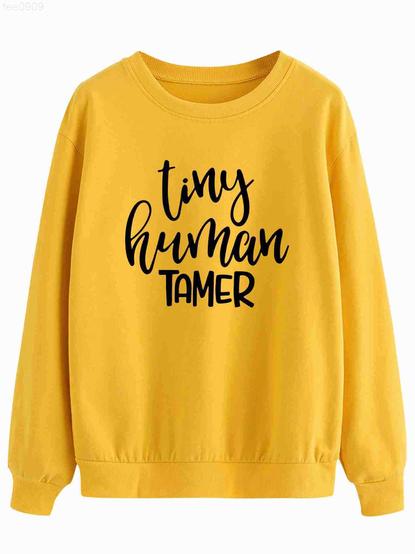 

Designer High quality cotton ESSENTIAL HOODIE Customized large sweater Tiny Human. amer black and white letters Size xl, Yellow - black
