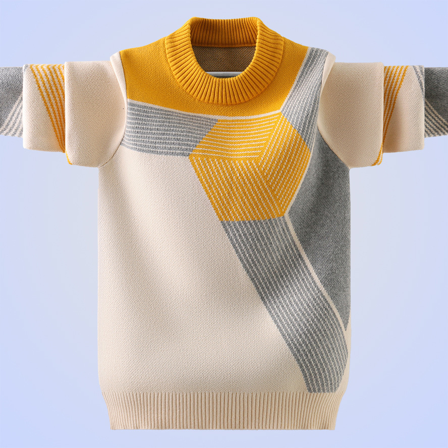 

Pullover Winter Cotton Products Clothing Boy's Sweater O-Neck Knitting Kids Clothes Children's Keep Warm 221128, Yellow