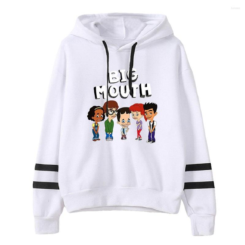 

Men's Hoodies Big Mouth Hoodie Unisex Pocketless Sleeve Sweatshirt Women Men's Outwear Harajuku Streetwear 2022 American Cartoon Clothes, White