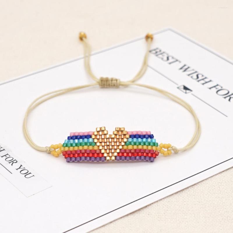 

Charm Bracelets Go2Boho Rainbow Bracelet For Girl Friends Childs Bohemia Miyuki Beads Friendship Heart Women Handcuffs Pulsera