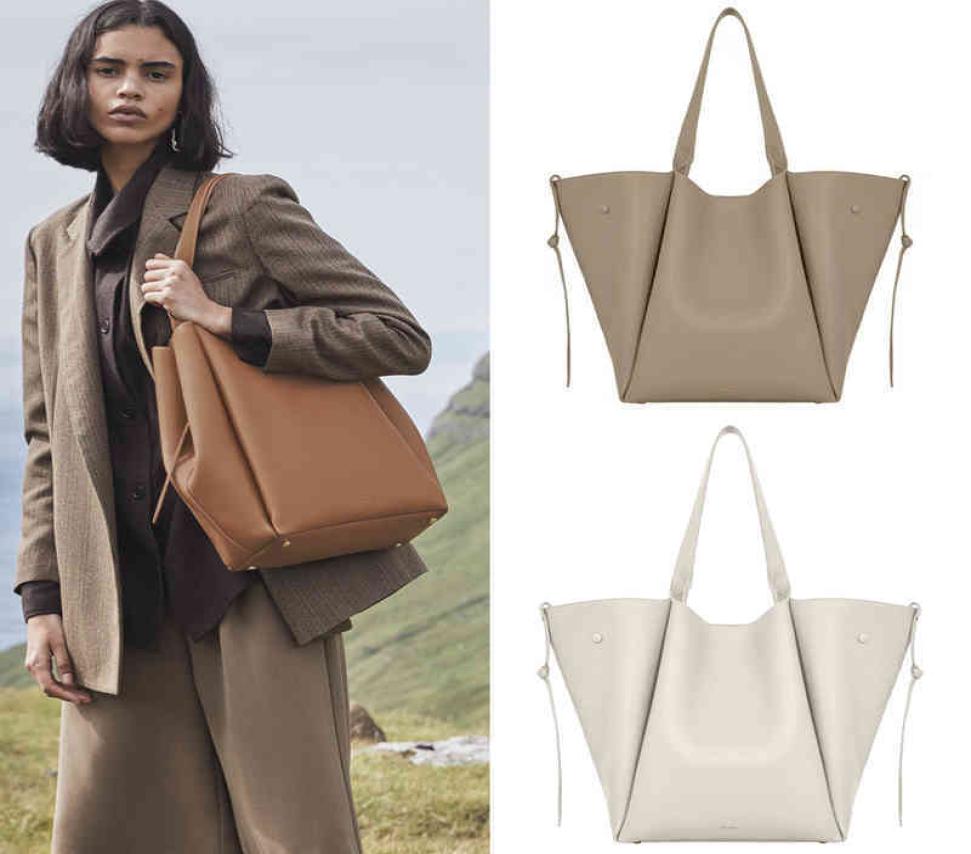 

Polene Leather Shopping Bag Women039s Leisure Soft Vegetable Basket One Shoulder Armpit Mommy Poleno Large Capacity8213829, Black