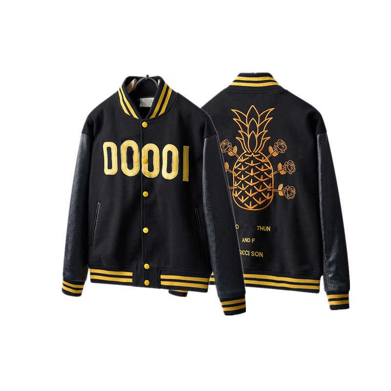 

2022designer men jacket tide brand angel letter 3D printing baseball jackets two-color stitching cardigan coat ins loose oversize hip-hop