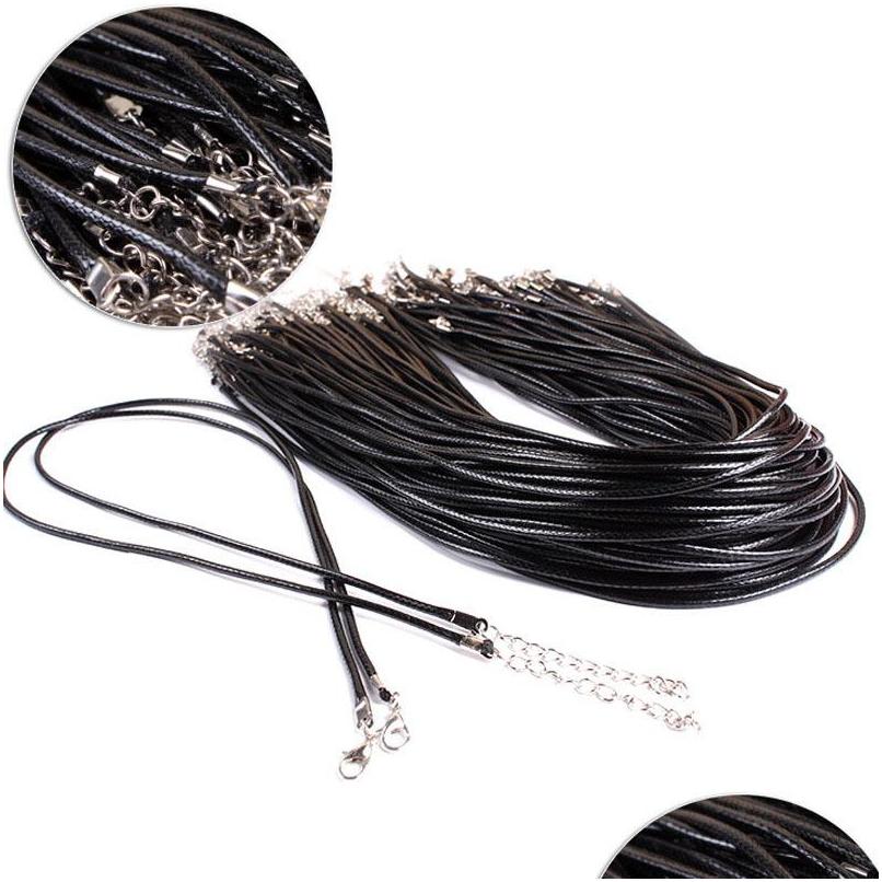 

Pendant Necklaces Chains Chokers Necklaces Twisted Braided Rope Black Leather Cord Chain Necklace String For Women Drop Delivery Jew Dhdya