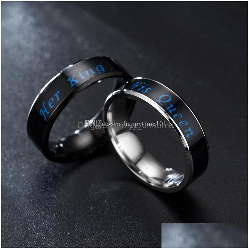 

Band Rings Stainless Steel Temperature Mood Rings Color Change Emotion Feeling Intelligent Sense Her King His Queen Luxury Designer Dhq3Y
