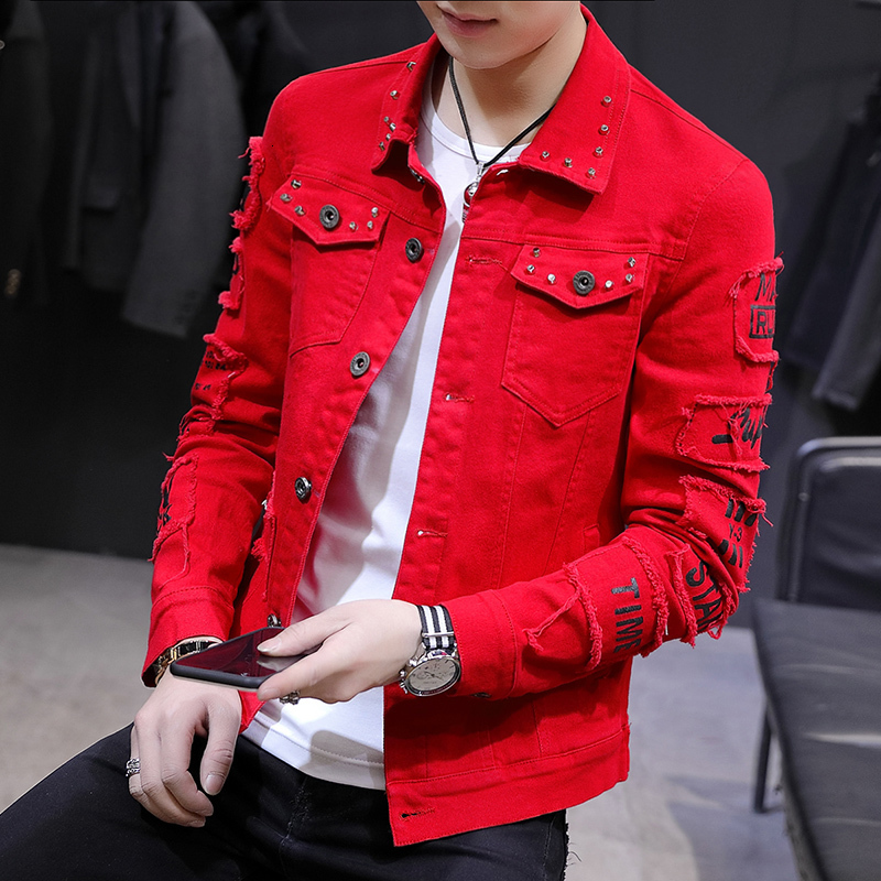 

Men's Jackets Denim Jacket Coat Male Korean Version Fashion Spring Model Broken Hole Brand Loose Tooling Leisure Men Blazer 221128, Gray