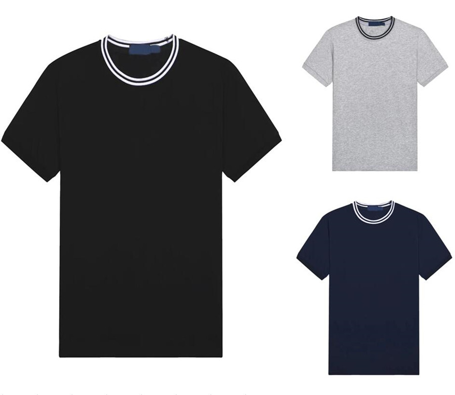 

Summer new men's pony label fashion casual round neck striped collar short-sleeved Polo shirt, White