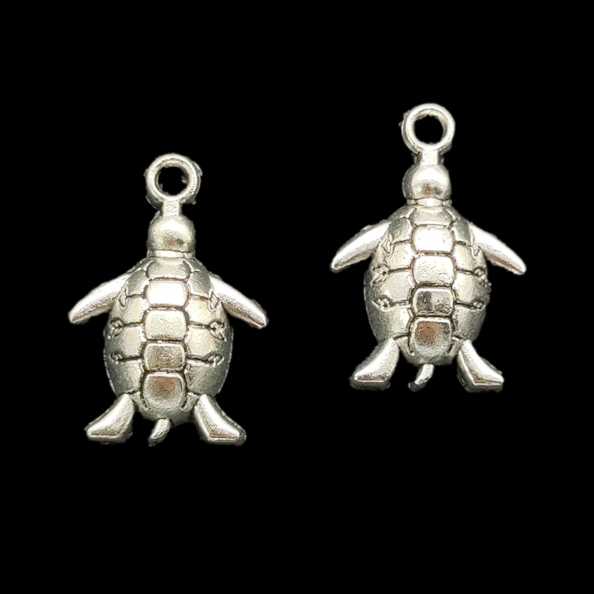 

Bulk 100pcs Tortoise turtles Pendants Charms For Jewelry Making Tibetan Silver Color Antique DIY Handmade Craft 18x13mm DH0408