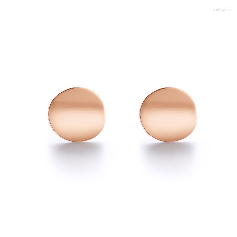 

Stud Earrings Solid AU750 Rose Gold Women Smooth Round 1.2g