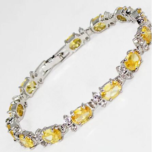 

new Stunning Jewelry 6X8MM gp yellow stone Crystal Bracelet