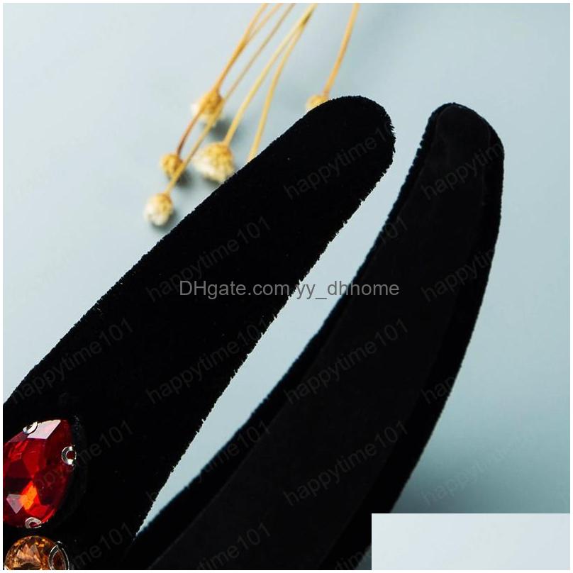 

Headbands Gorgeous Mti Color Crystal Headband Luxury Geometric Gem Diamond Beaded Widebrimmed Hairband Girls Jewelry Drop Delivery H Dhwny