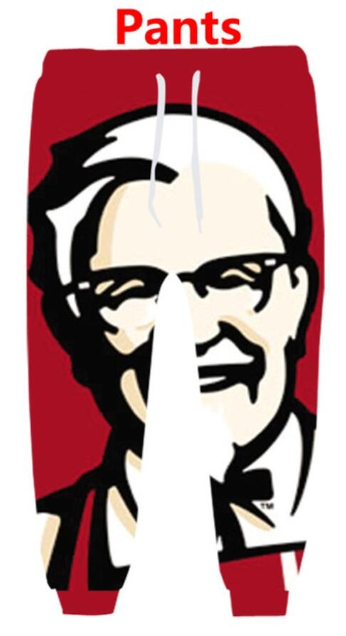 

Hip Hop Sportwear Punk Casual Loose Men Cool Print KFC 3d Pants, Multi