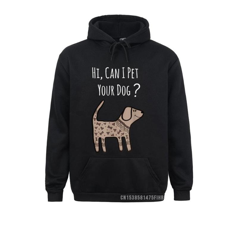 

Men' Hoodies & Sweatshirts Can I Pet Your Dog Harajuku Funny Quote Group Adult Fitted Winter Hoods, Black