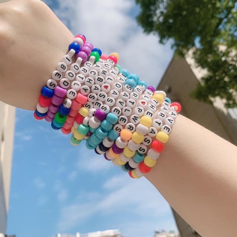 

Strand Vedawas Ethnic Colorful Letter Bracelets For Women Boho Handmade Adjustable Holiday Jewelry Wholesale