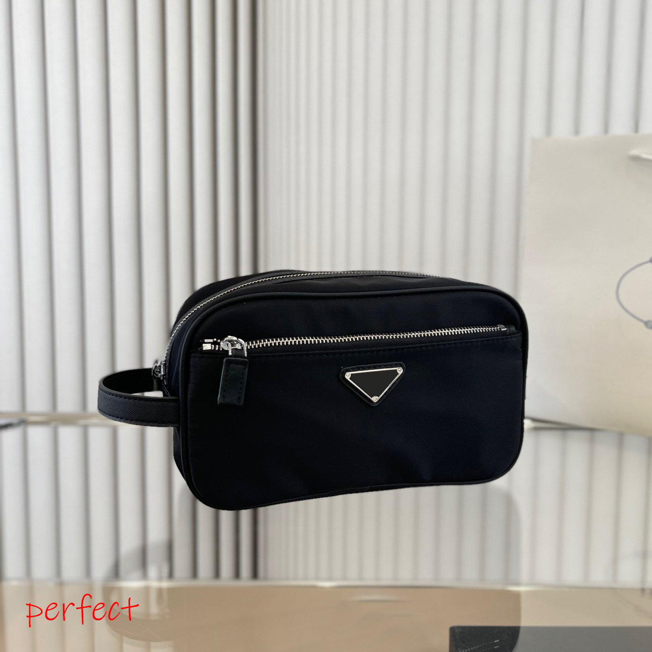 

R Nylon Designers Makeup Bag Large Capacity Travel Pouch Fashion Cosmetic Bag Classic Brand For Women Clutch Luxury Bags, Box