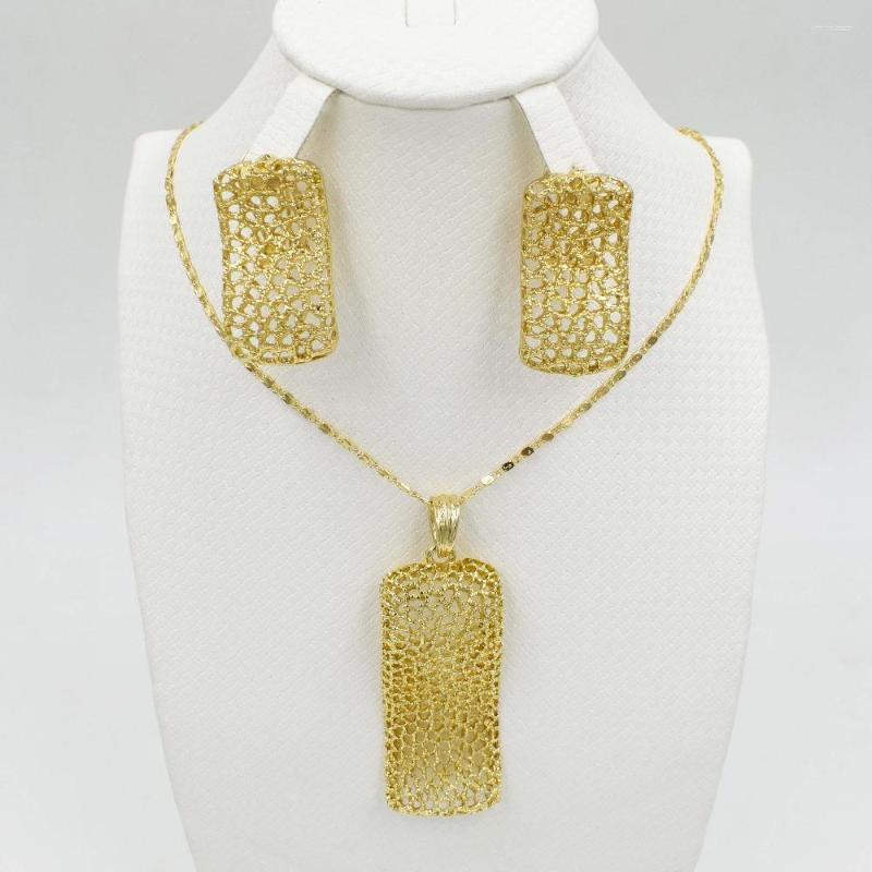 

Necklace Earrings Set Fashion High Quality D Jewelry Italy 750 Pendant 3color Wedding Party, Picture shown