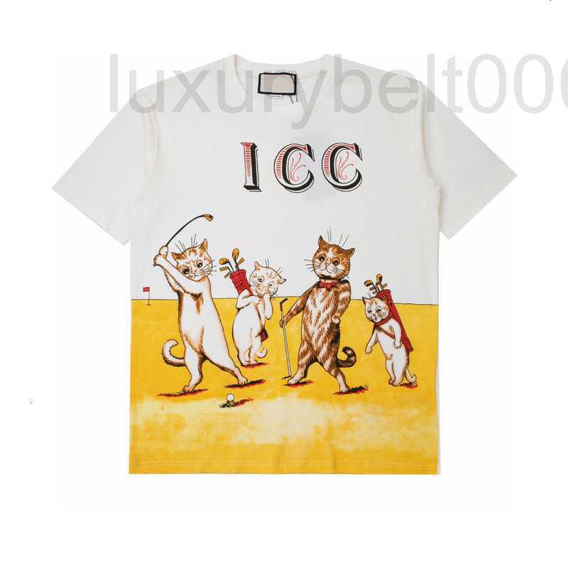 

Men's T-Shirts designer 2022 Spring summer Europe Italy Cartoon Golf Cat Tee Cotton t shirt Men Women high quality t-shirt fashion Clothing Tshirt MLA3, Apricot tee