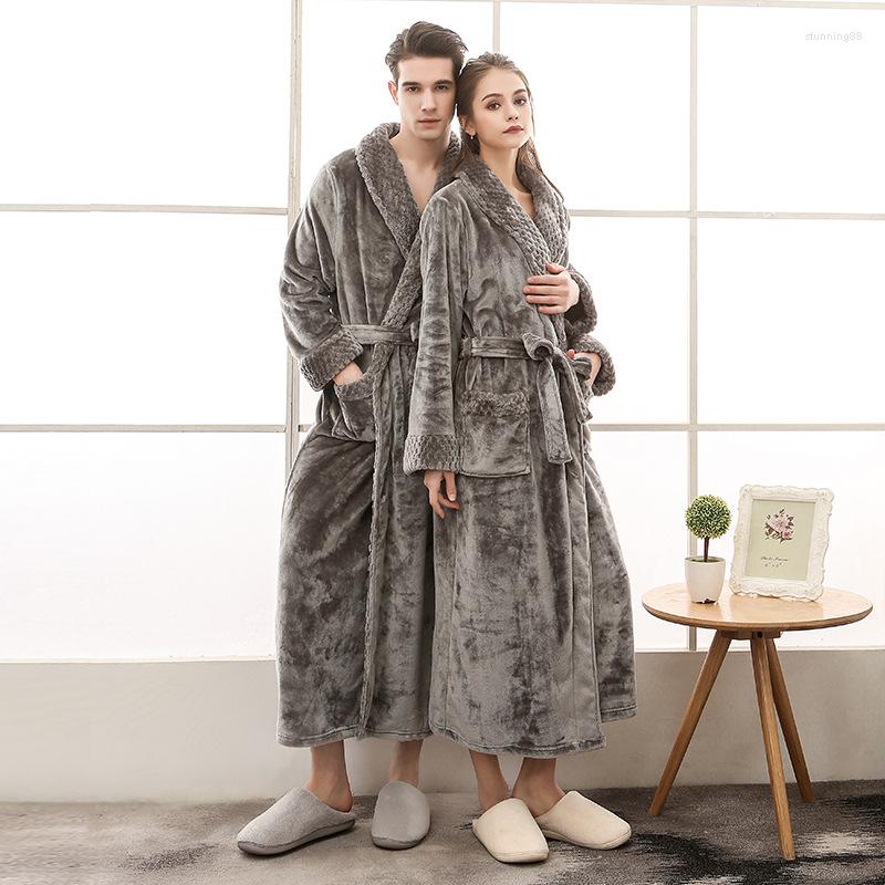 

Women's Sleepwear Extra Long Plus Size Winter Warm Coral Fleece Bathrobe Women Men Flannel Kimono Bath Robe Bridesmaid Dressing Gown, Dress