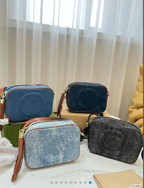 

Denim Blue Shoulder Bag Luxury Designer Women Cowboy badds Crossbody Messenger Bags Totes Classic Brand Lady Canvas Flap Purses Handbags, White/blue