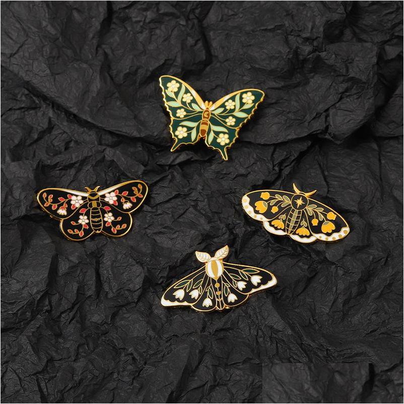 

Pins Brooches Cartoon Creative Insect Animal Brooches Set 5Pcs Enamel Paint Badges Colorf Butterfly Alloy Pin Denim Shirt Jewelry G Dh8Ui