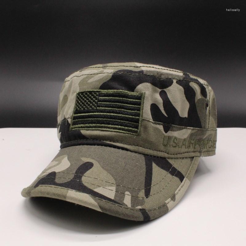 

Berets 2022 Classic Camouflage Men Military Caps Army Cadet Hats Cotton Adjustable Flat Top Cap, Black
