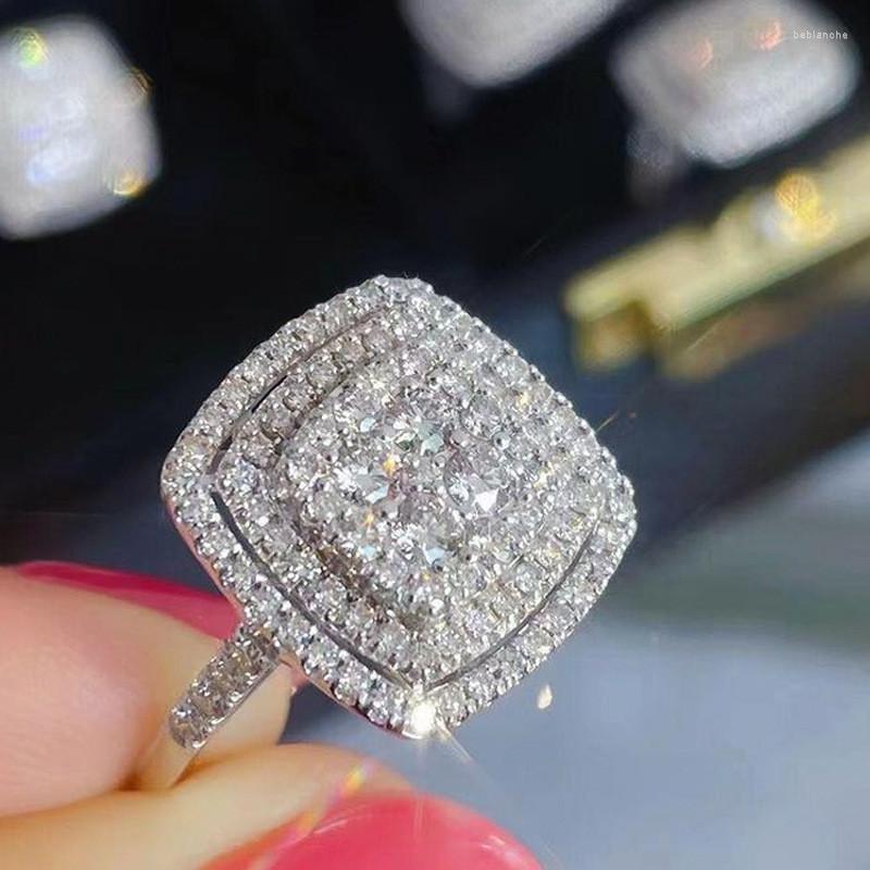 

Wedding Rings TOBILO Bling Cubic Zirconia For Women Fashion Square Shaped Luxury Female Accessories Party Versatile Trendy Jewelry