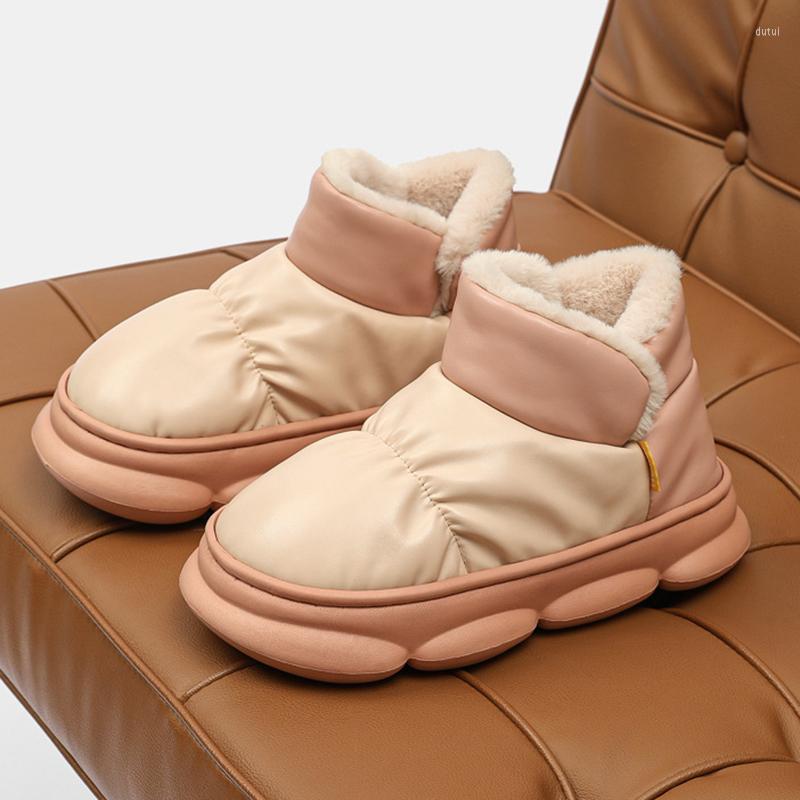 

Boots 2022 Waterproof Snow For Women Super Warm Plush Platform Ankle Woman Winter Pu Leather Cotton Padded Shoes Mujer, Pink